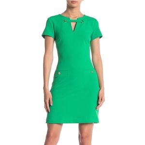 Tommy Hilfiger Green Scuba Crepe Sheath Dress | 2